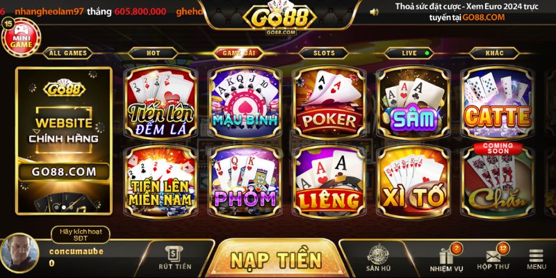 Sảnh casino cùng Go88